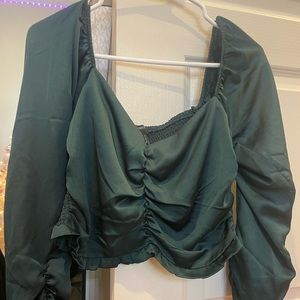 dark green forever 21 dess up shirt